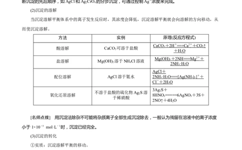 考向28沉淀溶解平衡-备战2023年高考化学一轮复习考点微专题（新高考地区专用）_05高考化学_新高考复习资料_2023年新高考资料_一轮复习