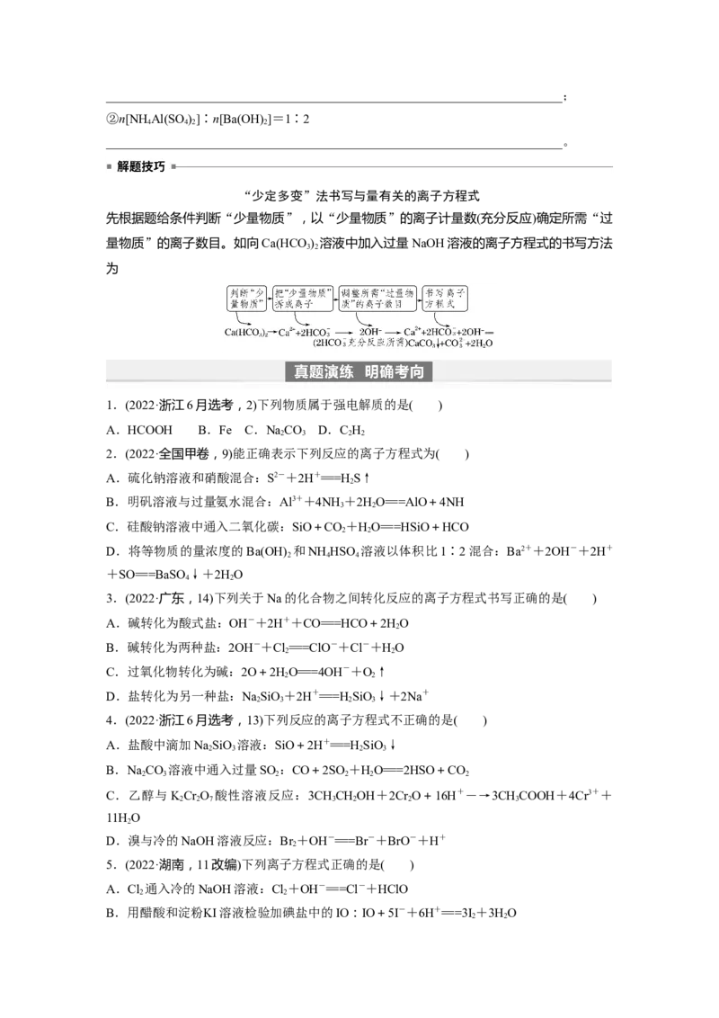 第1章第2讲　离子反应　离子方程式_05高考化学_2024年新高考资料_1.2024一轮复习_2024年高考化学一轮复习讲义（新人教新高考版）_学生版在此文件夹_大一轮复习讲义