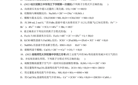 第1部分专题突破专题3　离子方程式的书写及正误判断_05高考化学_新高考复习资料_2023年新高考资料_二轮复习_2023年高考化学二轮复习讲义+课件（新高考版）_学生版_二轮专题突破