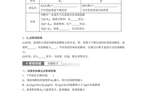 第9章第57讲　难溶电解质的沉淀溶解平衡_05高考化学_2024年新高考资料_1.2024一轮复习_2024年高考化学一轮复习讲义（新人教新高考版）_学生版在此文件夹_大一轮复习讲义