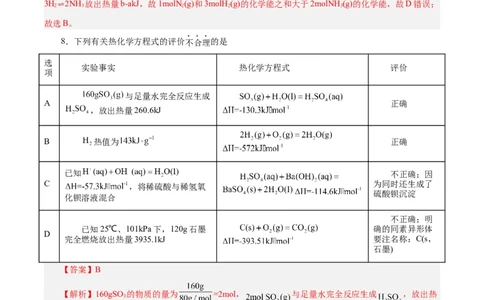 第15讲化学反应的热效应（练）-2024年高考化学大一轮复习精讲精练+专题讲座（解析版）_05高考化学_2024年新高考资料_1.2024一轮复习_2024年高考化学大一轮复习精讲精练+专题讲座