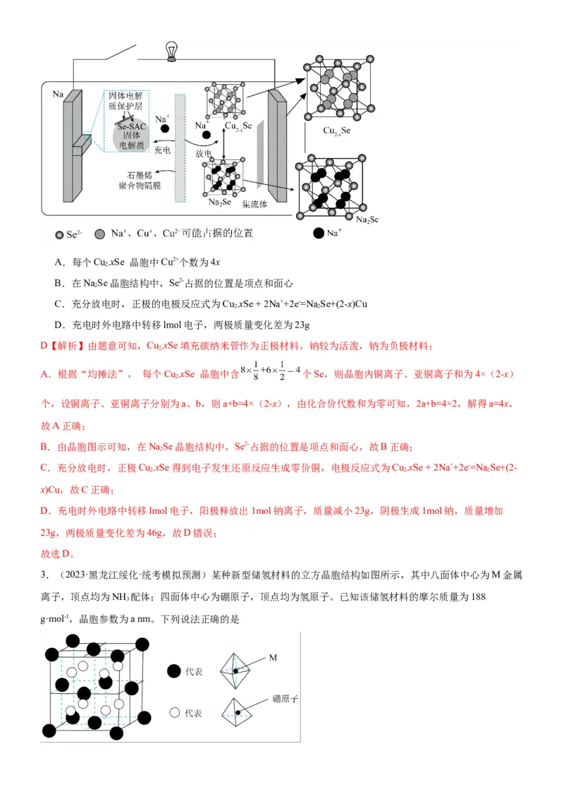 考点21晶体结构与性质（核心考点精讲精练）-备战2024年高考化学一轮复习考点帮（新高考专用）（解析版）_05高考化学_新高考复习资料_2024年新高考资料_一轮复习资料