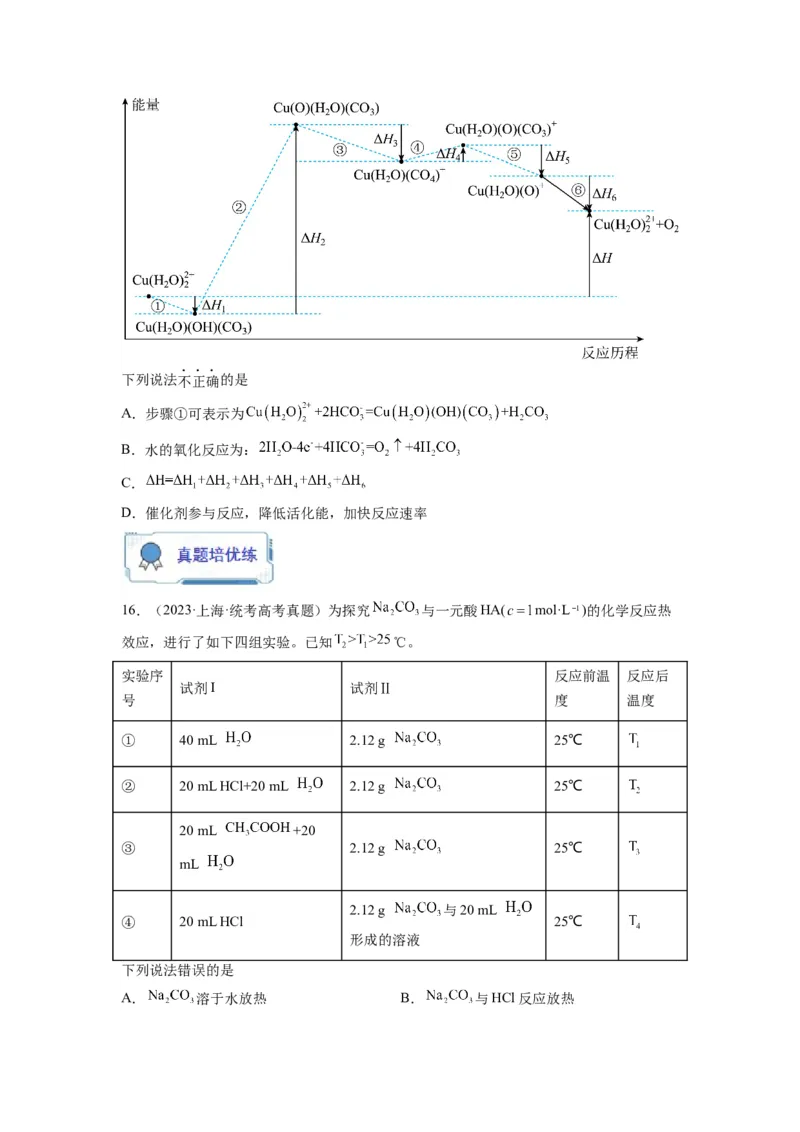 第12练有关反应热的综合考查（原卷版）_05高考化学_2024年新高考资料_2.2024二轮复习_2023年暑假分层作业高二化学（2024届一轮复习通用）