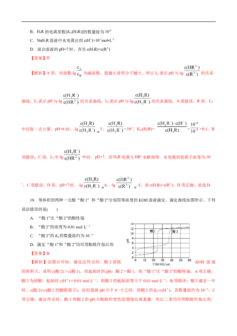 考点27水的电离和溶液的pH（解析版）_05高考化学_通用版（老高考）复习资料_2023年复习资料_一轮复习_备战2023年高考化学一轮复习考点帮（全国通用）