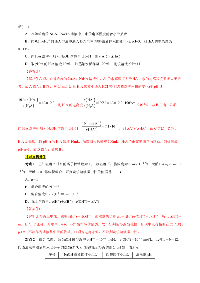 考点27水的电离和溶液的pH（解析版）_05高考化学_通用版（老高考）复习资料_2023年复习资料_一轮复习_备战2023年高考化学一轮复习考点帮（全国通用）