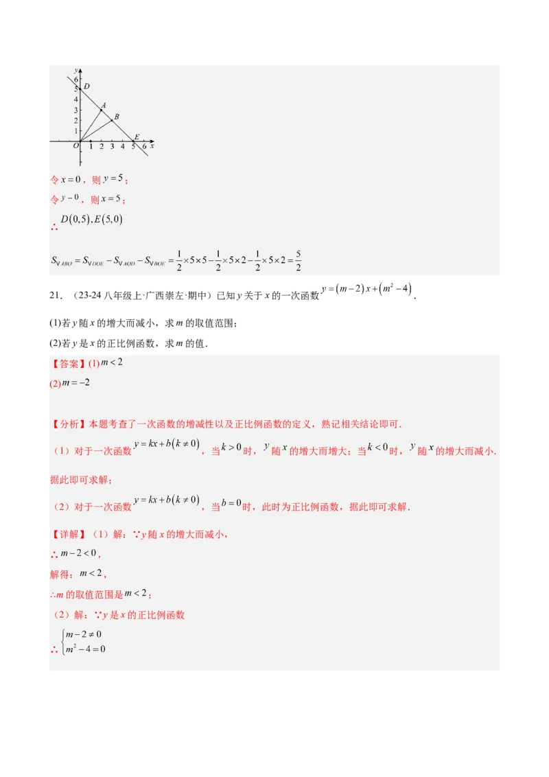 第十九章一次函数重难点检测卷（教师版）_初中数学_八年级数学下册（人教版）_重难点专题提升-V7_2024版