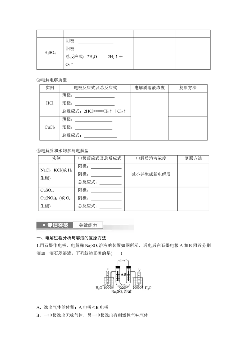 第7章第42讲　电解池　金属的腐蚀与防护_05高考化学_2024年新高考资料_1.2024一轮复习_2024年高考化学一轮复习讲义（新人教新高考版）_学生版在此文件夹_大一轮复习讲义