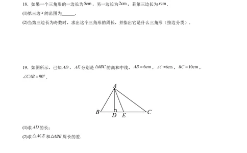 第十一章三角形（单元重点综合测试）（学生版）_初中数学_八年级数学上册（人教版）_知识点汇总-U105_2024版