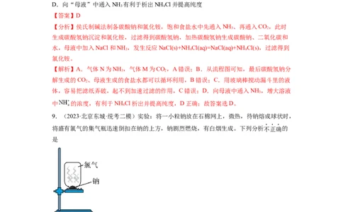 第08讲钠及其重要化合物（练习）（解析版）_05高考化学_新高考复习资料_2024年新高考资料_一轮复习资料_完2024年高考化学一轮复习讲练测(课件+讲义+练习)（新高考）_讲义+练习