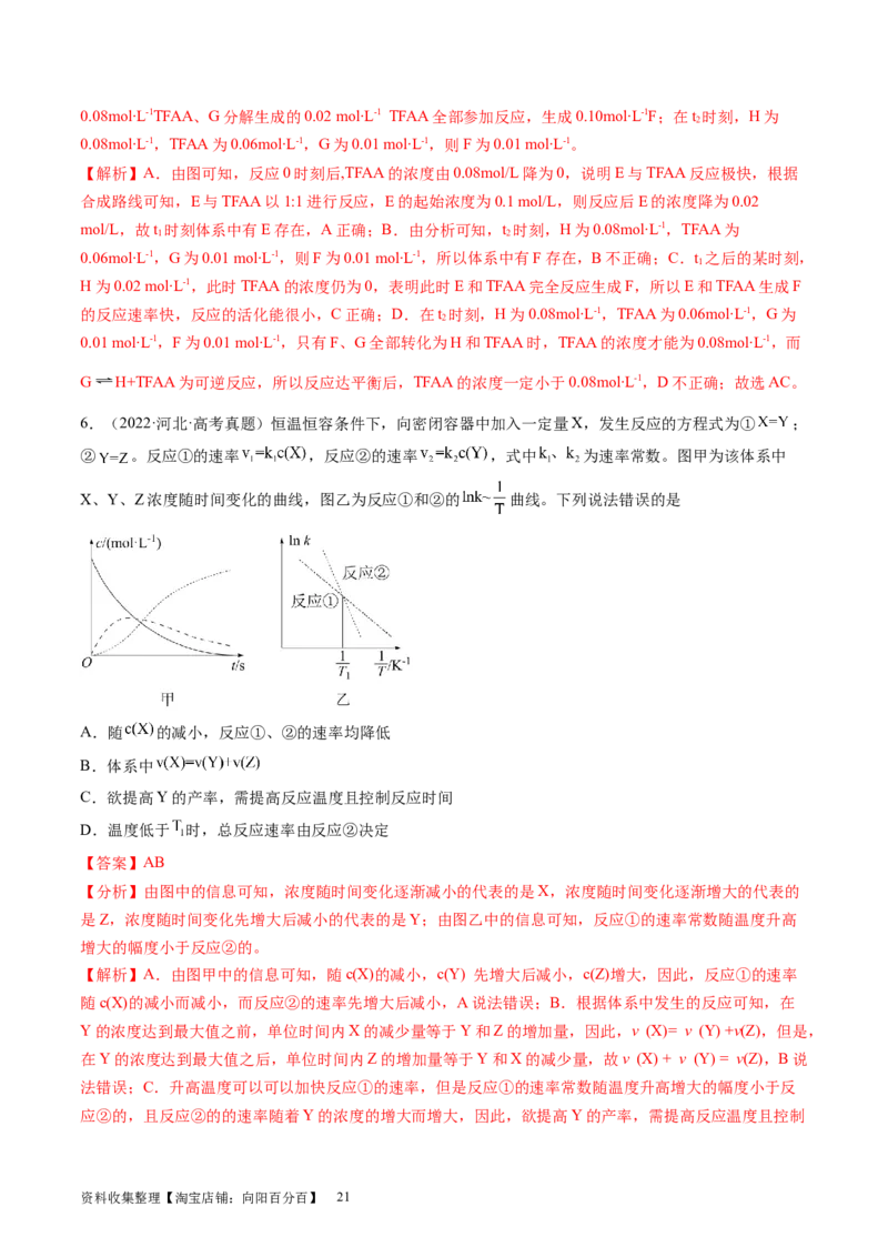 第27讲化学反应速率、平衡图像（练习）（解析版）_05高考化学_新高考复习资料_2024年新高考资料_一轮复习资料_完2024年高考化学一轮复习讲练测(课件+讲义+练习)（新高考）