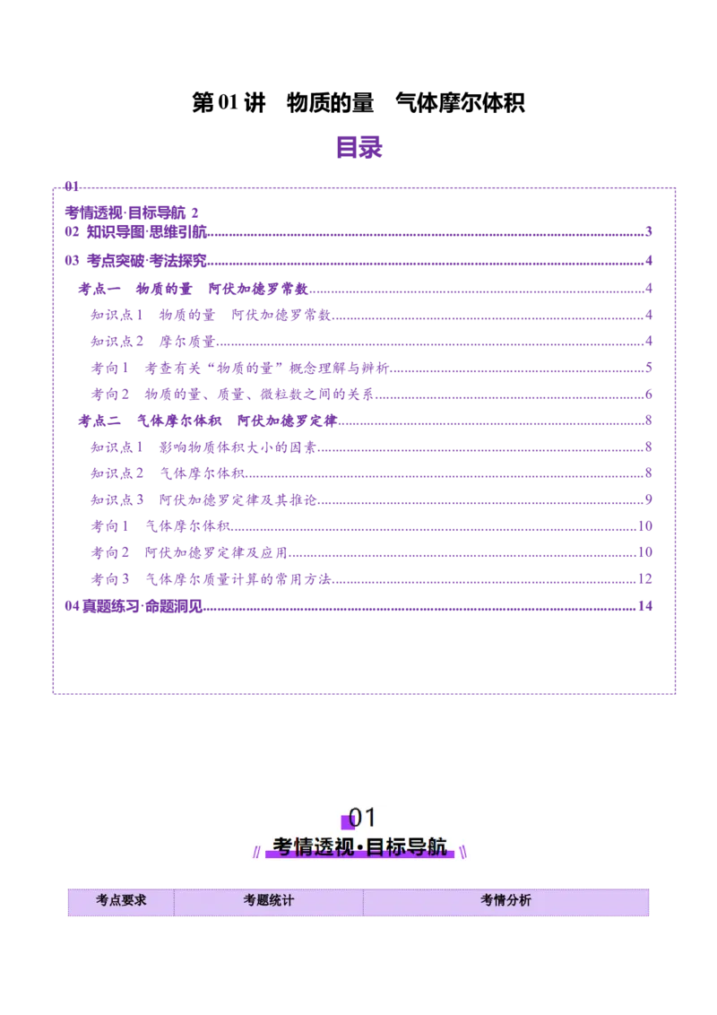 第01讲物质的量气体摩尔体积（讲义）（解析版）_05高考化学_新高考复习资料_2025年新高考资料_上好课2025年高考化学一轮复习讲练测（新教材新高考）_第二章化学计量及其应用