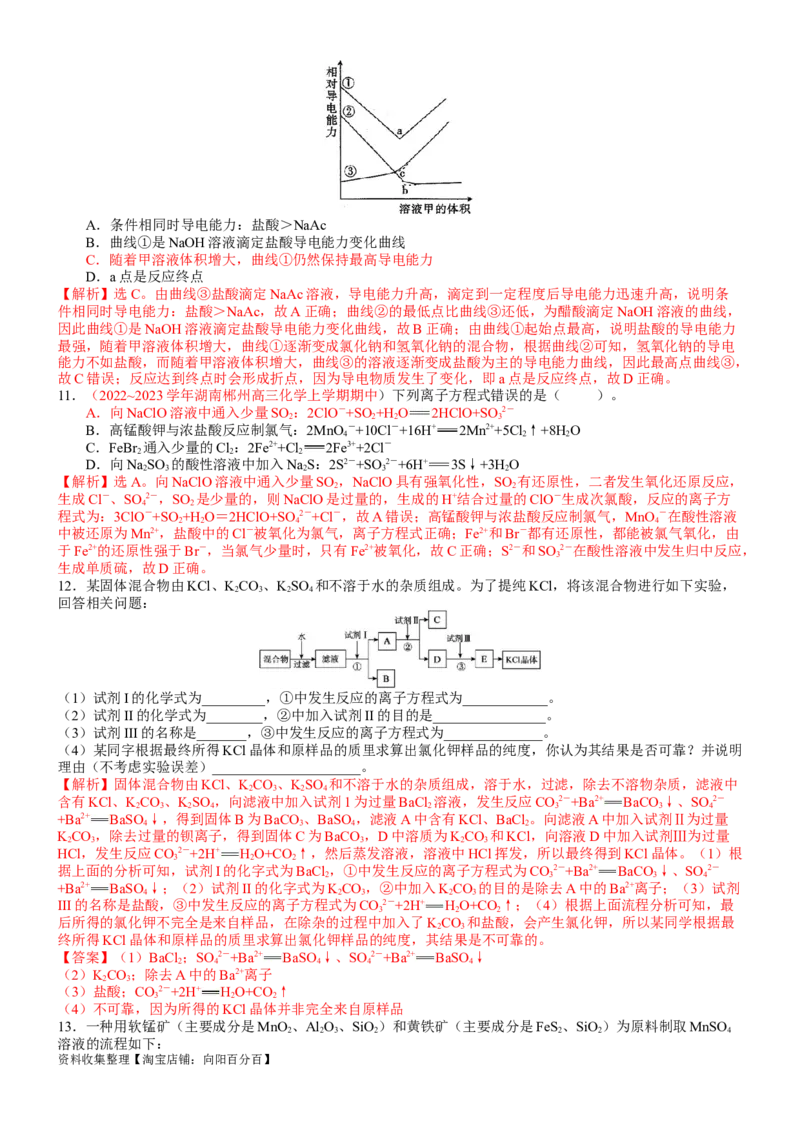 考点02离子反应离子方程式（核心考点精讲精练）-备战2024年高考化学一轮复习考点帮（新高考专用）（教师版）_05高考化学_新高考复习资料_2024年新高考资料_一轮复习资料