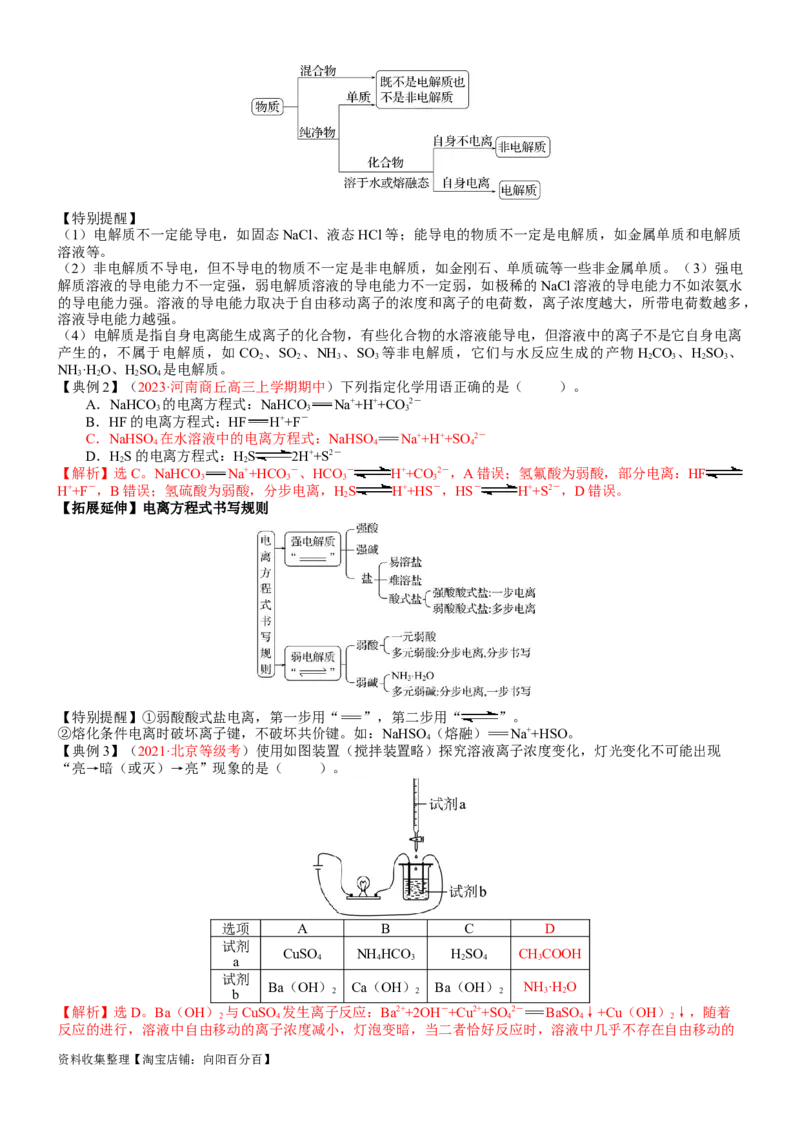 考点02离子反应离子方程式（核心考点精讲精练）-备战2024年高考化学一轮复习考点帮（新高考专用）（教师版）_05高考化学_新高考复习资料_2024年新高考资料_一轮复习资料