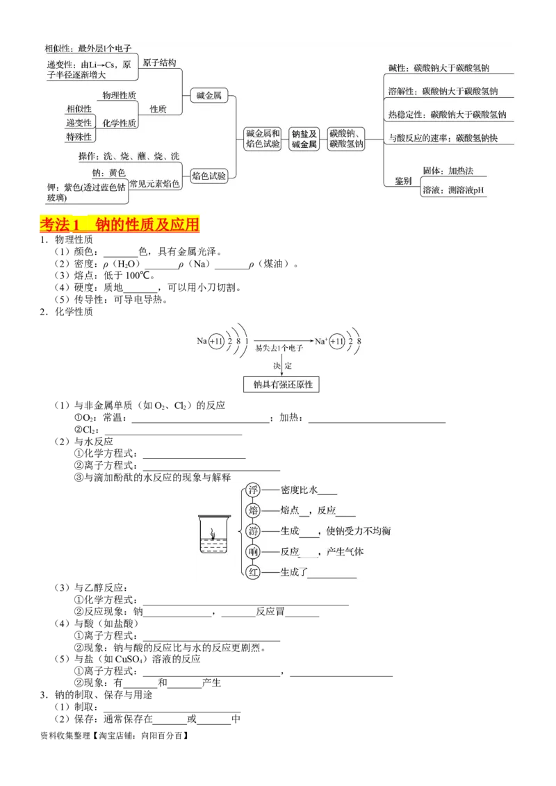 考点09钠及其重要化合物（核心考点精讲精练）-备战2024年高考化学一轮复习考点帮（新高考专用）（学生版）_05高考化学_新高考复习资料_2024年新高考资料_一轮复习资料