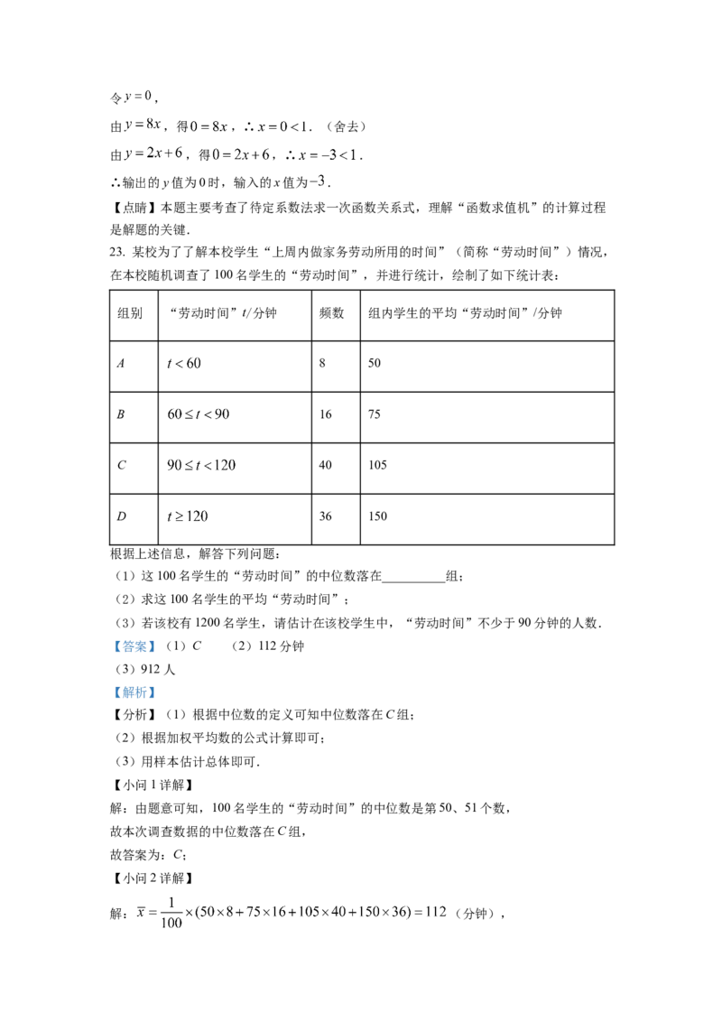 精品解析：2022年陕西省中考数学真题（解析版）_初中数学_九年级数学下册（人教版）_全国各地数学中考真题_2022年全国中考数学真题145份