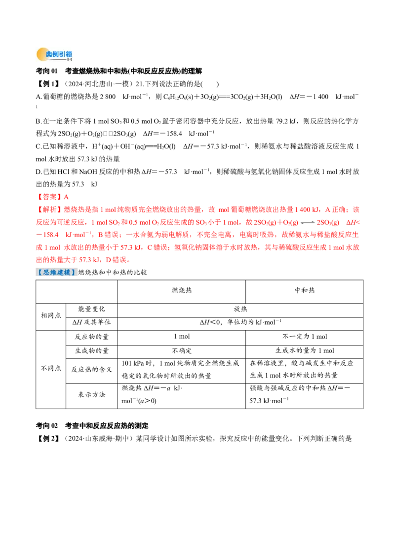 考点21化学反应的热效应（核心考点精讲精练）-备战2025年高考化学一轮复习考点帮（新高考通用）（解析版）_05高考化学_2025年新高考资料_一轮复习_备战2025年高考化学一轮复习考点帮