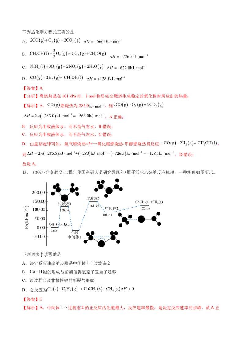 考点21化学反应的热效应（核心考点精讲精练）-备战2025年高考化学一轮复习考点帮（新高考通用）（解析版）_05高考化学_2025年新高考资料_一轮复习_备战2025年高考化学一轮复习考点帮