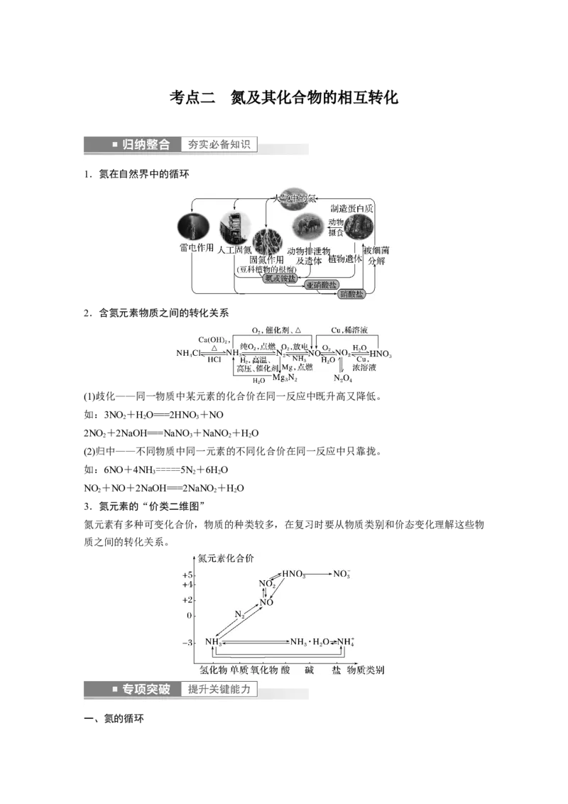 第4章第23讲　硝酸　含氮化合物的转化关系---2023年高考化学一轮复习（新高考）_05高考化学_新高考复习资料_2023年新高考资料_一轮复习_2023年新高考大一轮复习讲义