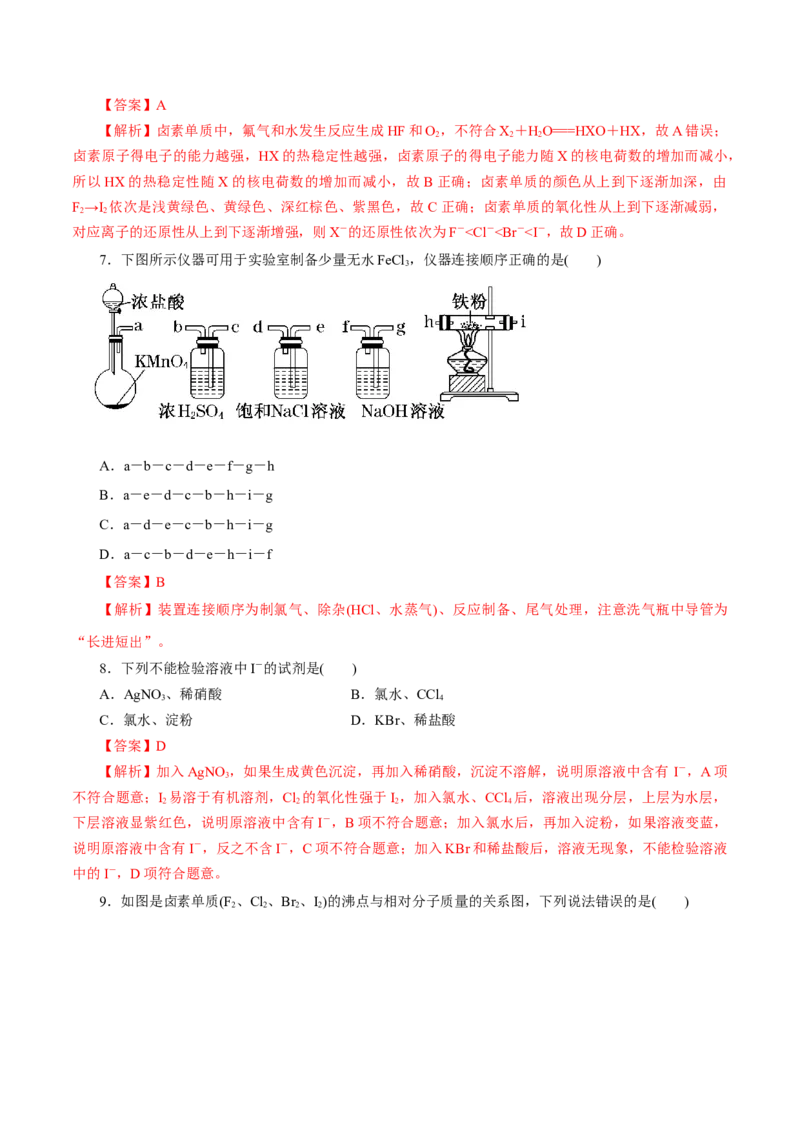 第10讲氯及其化合物（练）-2023年高考化学一轮复习讲练测（新教材新高考）（解析版）_05高考化学_新高考复习资料_2023年新高考资料_一轮复习