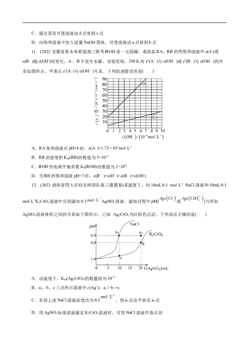 考点29沉淀溶解平衡（原卷版）_05高考化学_通用版（老高考）复习资料_2023年复习资料_一轮复习_备战2023年高考化学一轮复习考点帮（全国通用）