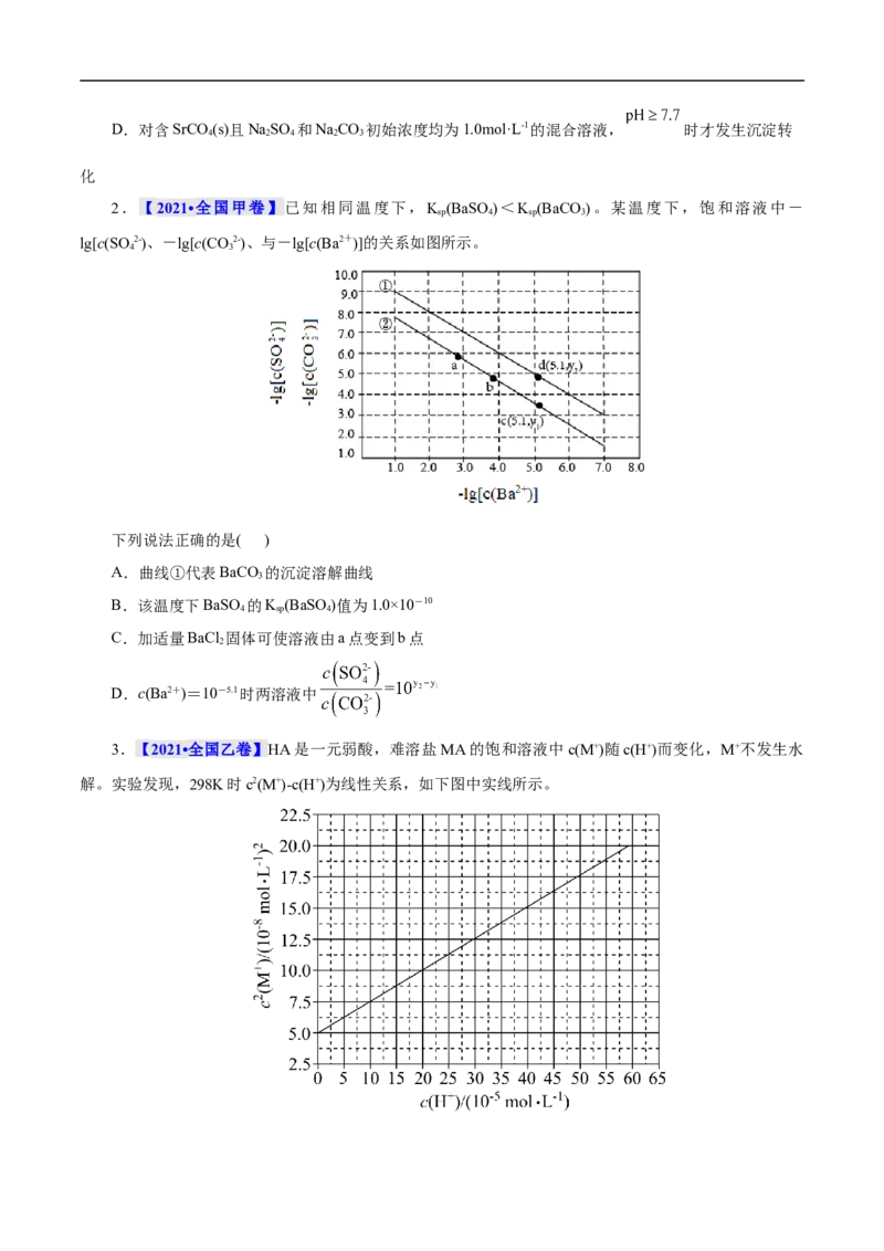 考点29沉淀溶解平衡（原卷版）_05高考化学_通用版（老高考）复习资料_2023年复习资料_一轮复习_备战2023年高考化学一轮复习考点帮（全国通用）