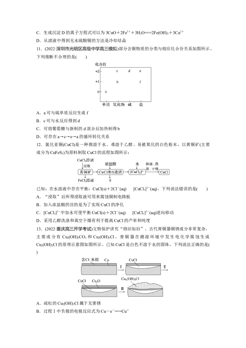 第4章第18练　铜　金属材料　金属冶炼_05高考化学_2024年新高考资料_1.2024一轮复习_2024年高考化学一轮复习讲义（新人教新高考版）_学生版在此文件夹_一轮复习71练