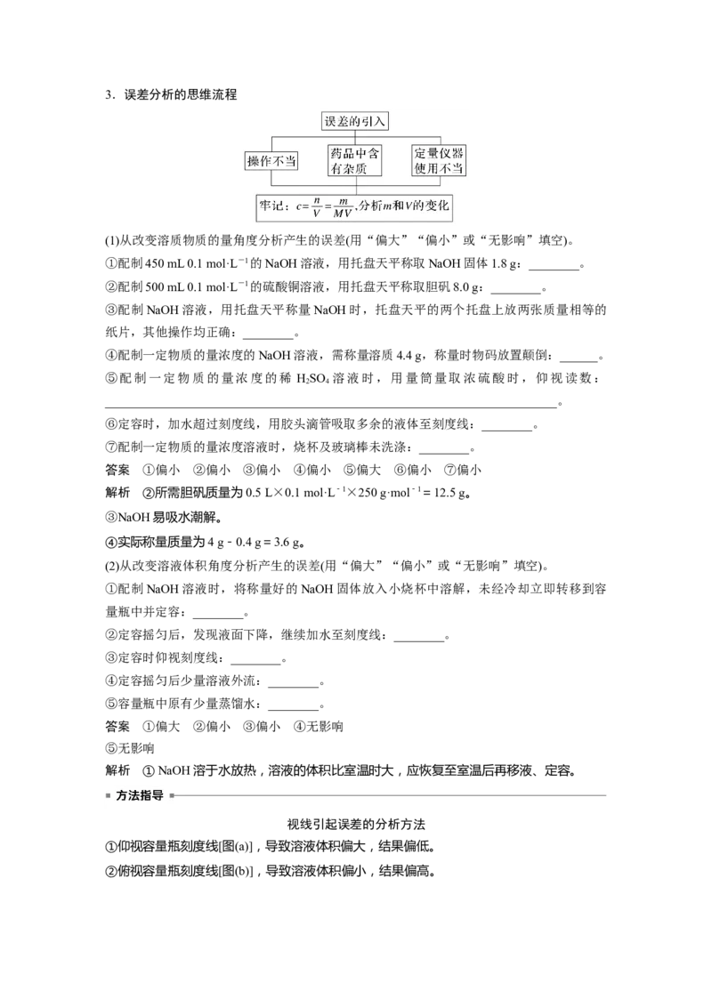 第2章第6讲　必做实验提升(二)　一定物质的量浓度溶液的配制---2023年高考化学一轮复习（新高考）_05高考化学_新高考复习资料_2023年新高考资料_一轮复习_2023年新高考大一轮复习讲义