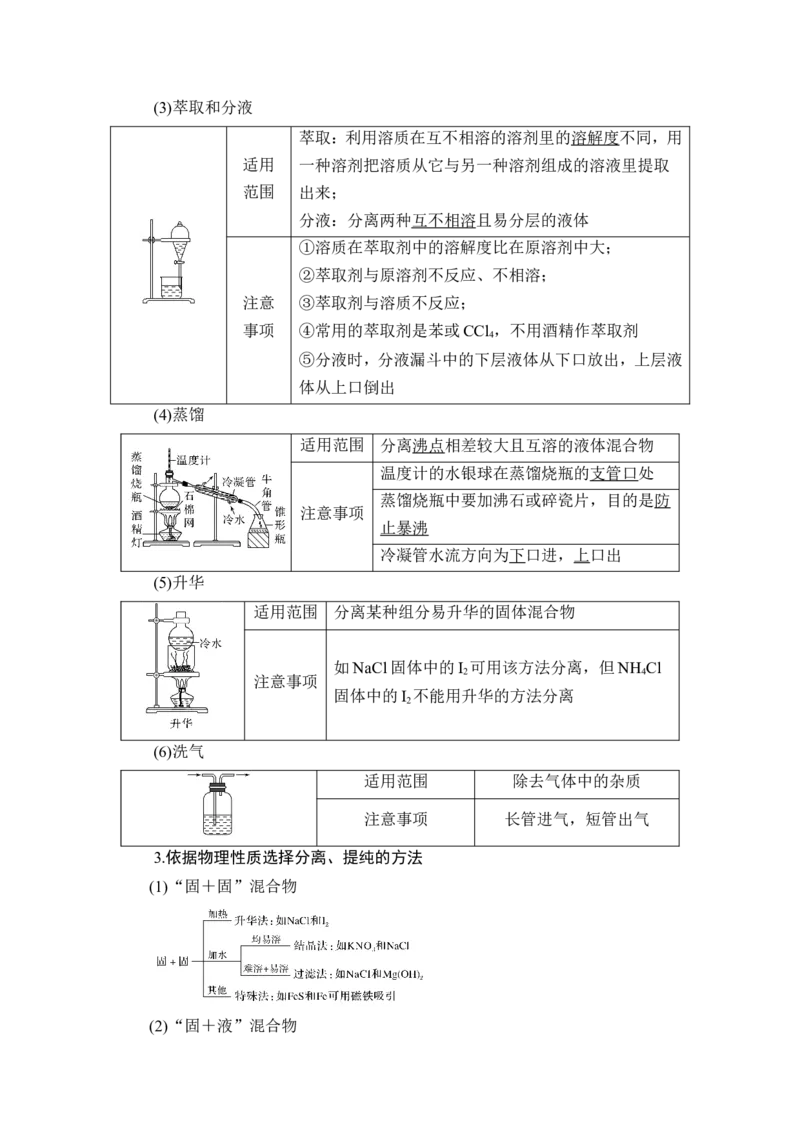第2讲　物质的分离、提纯_05高考化学_新高考复习资料_2023年新高考资料_一轮复习_2023年新高考大一轮复习讲义_2023年高考化学一轮复习讲义（新高考）_赠补充习题