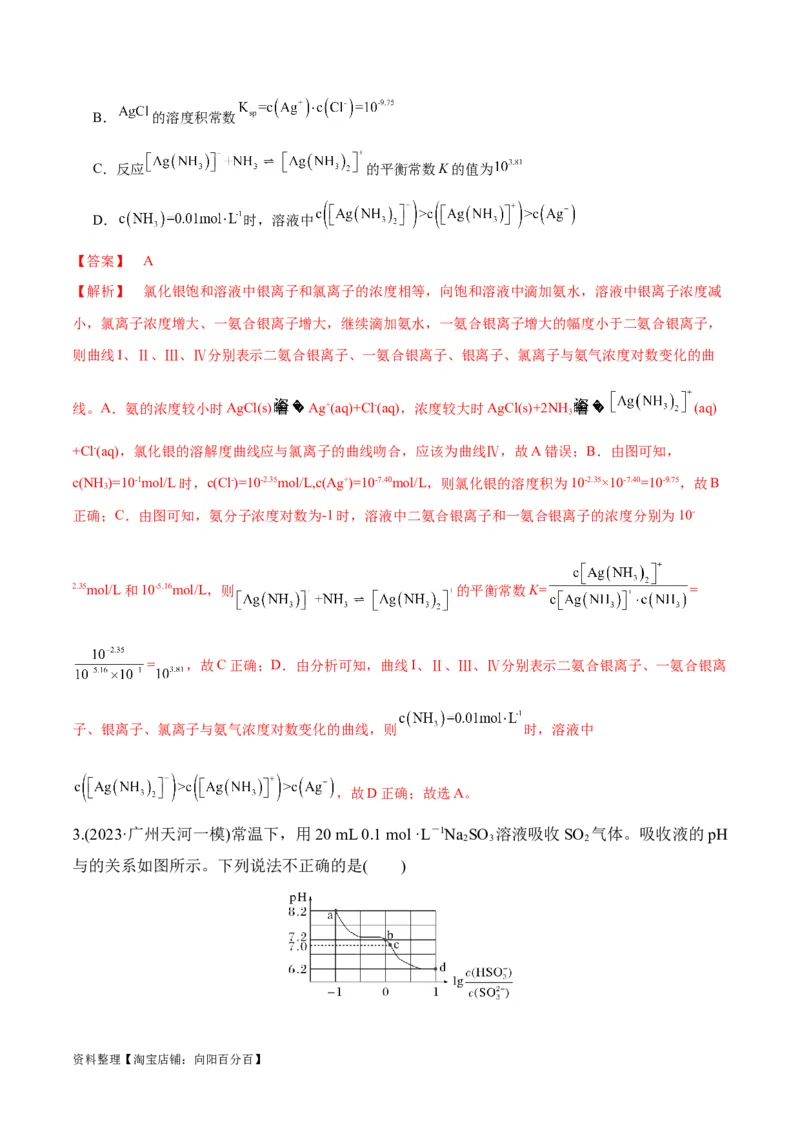 第28讲难溶电解质的溶解平衡及溶液中粒子浓度关系分析（教师版）_05高考化学_新高考复习资料_2024年新高考资料_一轮复习资料_大一轮课堂2024年高考化学大一轮复习课件+习题_习题