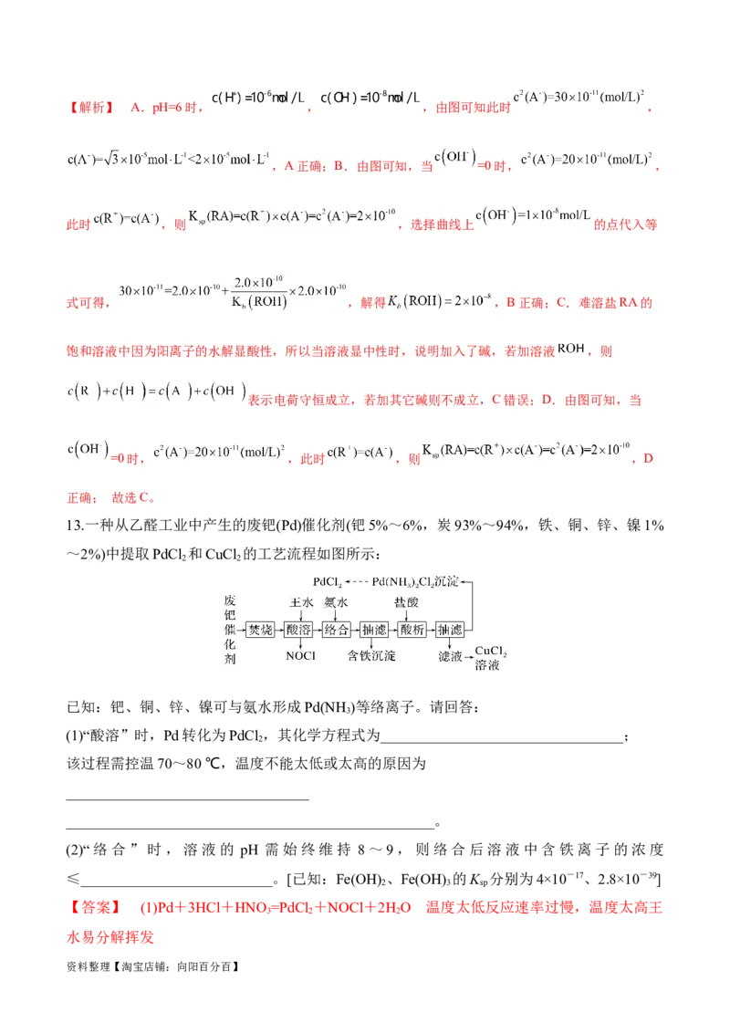 第28讲难溶电解质的溶解平衡及溶液中粒子浓度关系分析（教师版）_05高考化学_新高考复习资料_2024年新高考资料_一轮复习资料_大一轮课堂2024年高考化学大一轮复习课件+习题_习题
