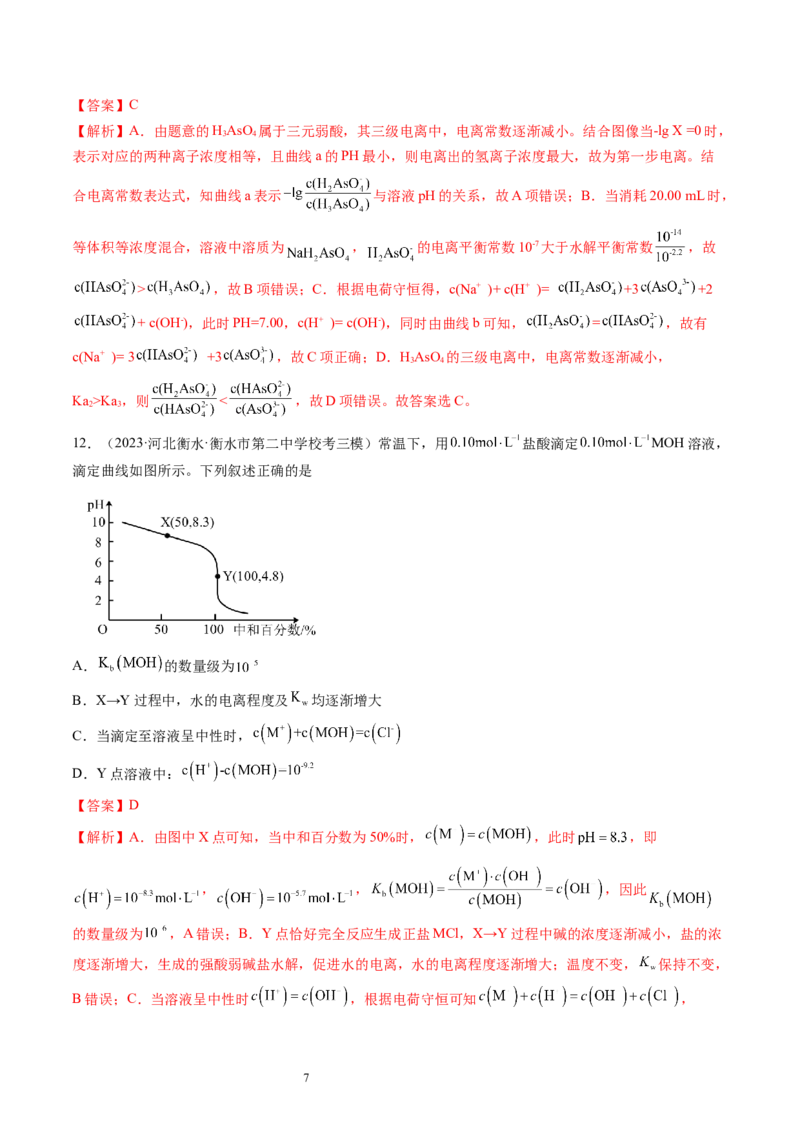 第28讲电离平衡（练习）（解析版）_05高考化学_新高考复习资料_2024年新高考资料_一轮复习资料_完2024年高考化学一轮复习讲练测(课件+讲义+练习)（新高考）_讲义+练习