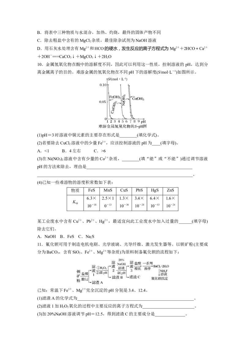 第9章第57练难溶电解质的沉淀溶解平衡_05高考化学_2024年新高考资料_1.2024一轮复习_2024年高考化学一轮复习讲义（新人教新高考版）_学生版在此文件夹_一轮复习71练