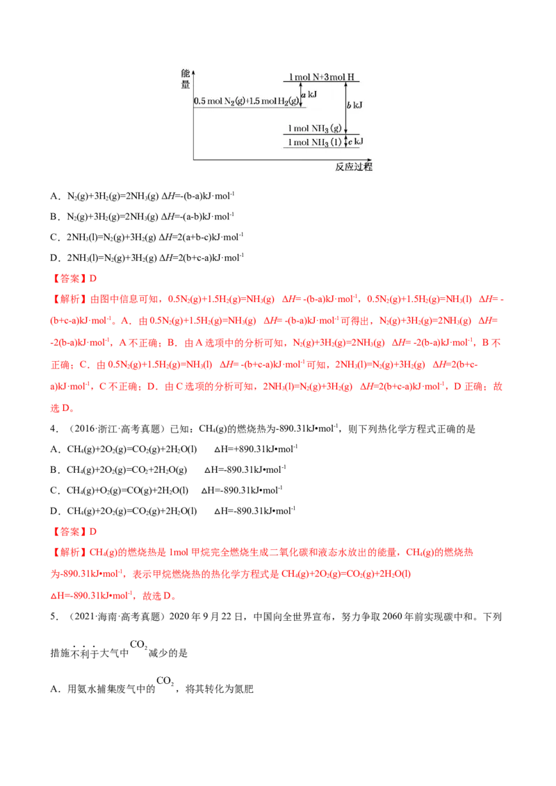 第17讲化学能与热能（练）-2023年高考化学一轮复习讲练测（全国通用）（解析版）_05高考化学_通用版（老高考）复习资料_2023年复习资料_一轮复习