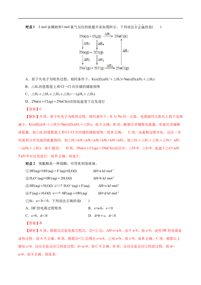 考点17化学反应的热效应（解析版）_05高考化学_通用版（老高考）复习资料_2023年复习资料_一轮复习_备战2023年高考化学一轮复习考点帮（全国通用）