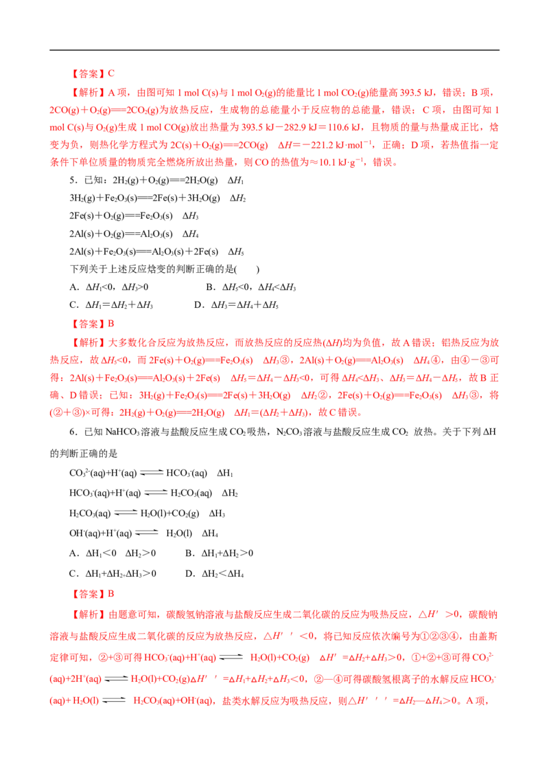 考点17化学反应的热效应（解析版）_05高考化学_通用版（老高考）复习资料_2023年复习资料_一轮复习_备战2023年高考化学一轮复习考点帮（全国通用）