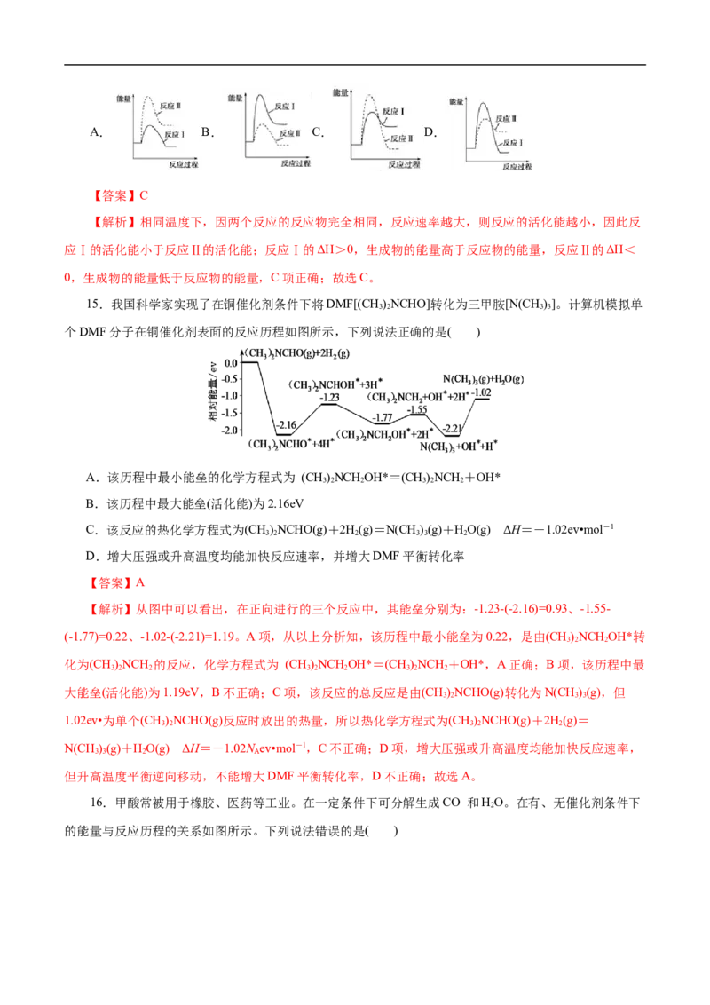 考点17化学反应的热效应（解析版）_05高考化学_通用版（老高考）复习资料_2023年复习资料_一轮复习_备战2023年高考化学一轮复习考点帮（全国通用）