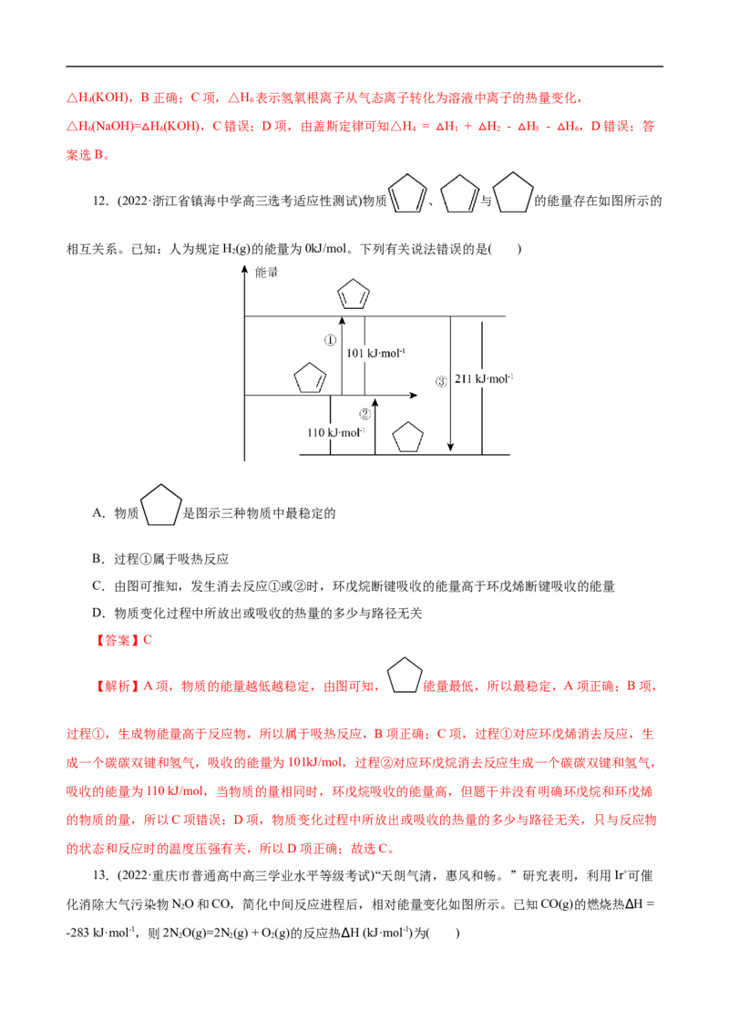考点17化学反应的热效应（解析版）_05高考化学_通用版（老高考）复习资料_2023年复习资料_一轮复习_备战2023年高考化学一轮复习考点帮（全国通用）