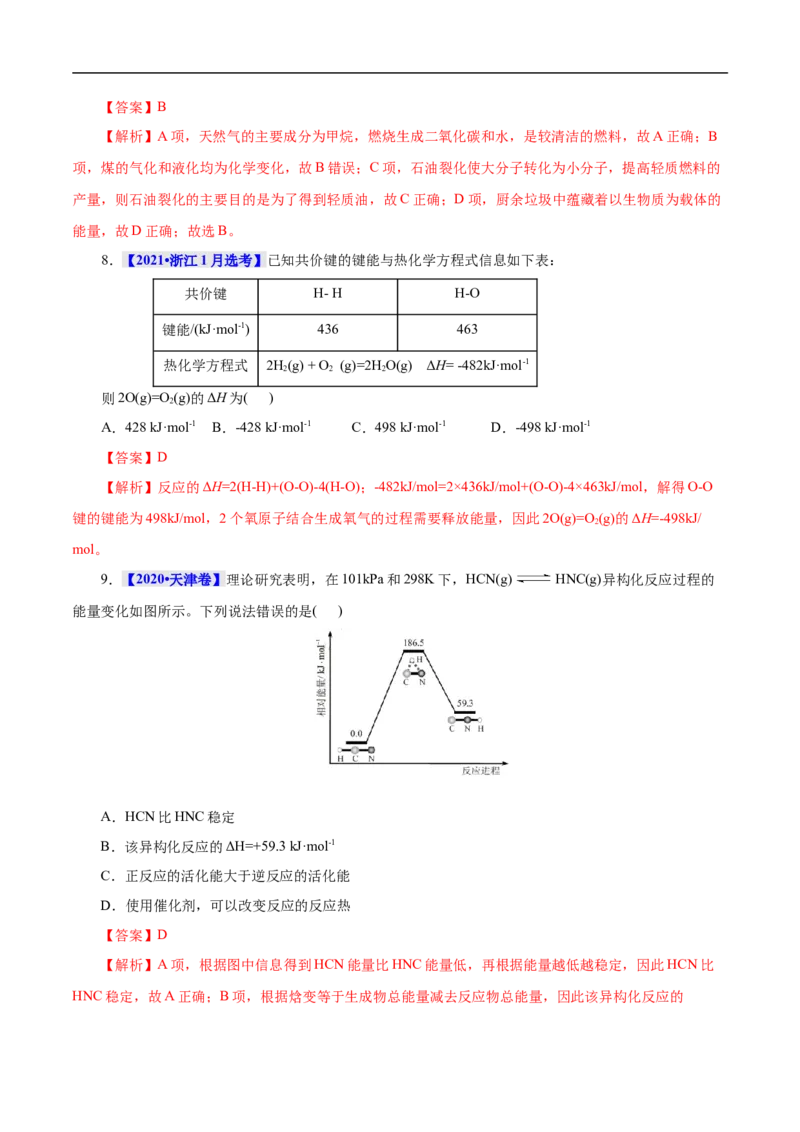 考点17化学反应的热效应（解析版）_05高考化学_通用版（老高考）复习资料_2023年复习资料_一轮复习_备战2023年高考化学一轮复习考点帮（全国通用）