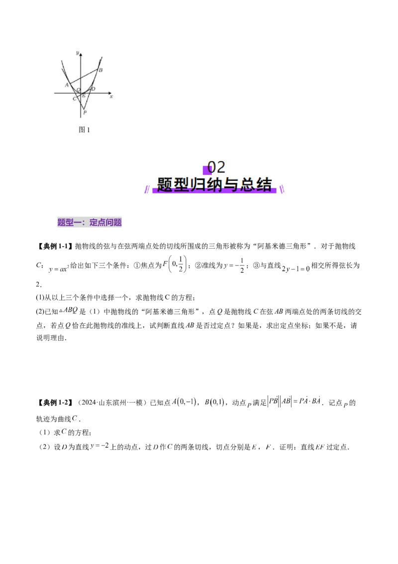 重难点突破14阿基米德三角形（七大题型）（原卷版）_2.2025数学总复习_2025年新高考资料_一轮复习_2025年高考数学一轮复习讲练测（新教材新高考，含2024高考真题）_第八章平面解析几何