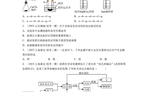 第08讲钠及其重要化合物（练习）（原卷版）_05高考化学_新高考复习资料_2024年新高考资料_一轮复习资料_完2024年高考化学一轮复习讲练测(课件+讲义+练习)（新高考）_讲义+练习