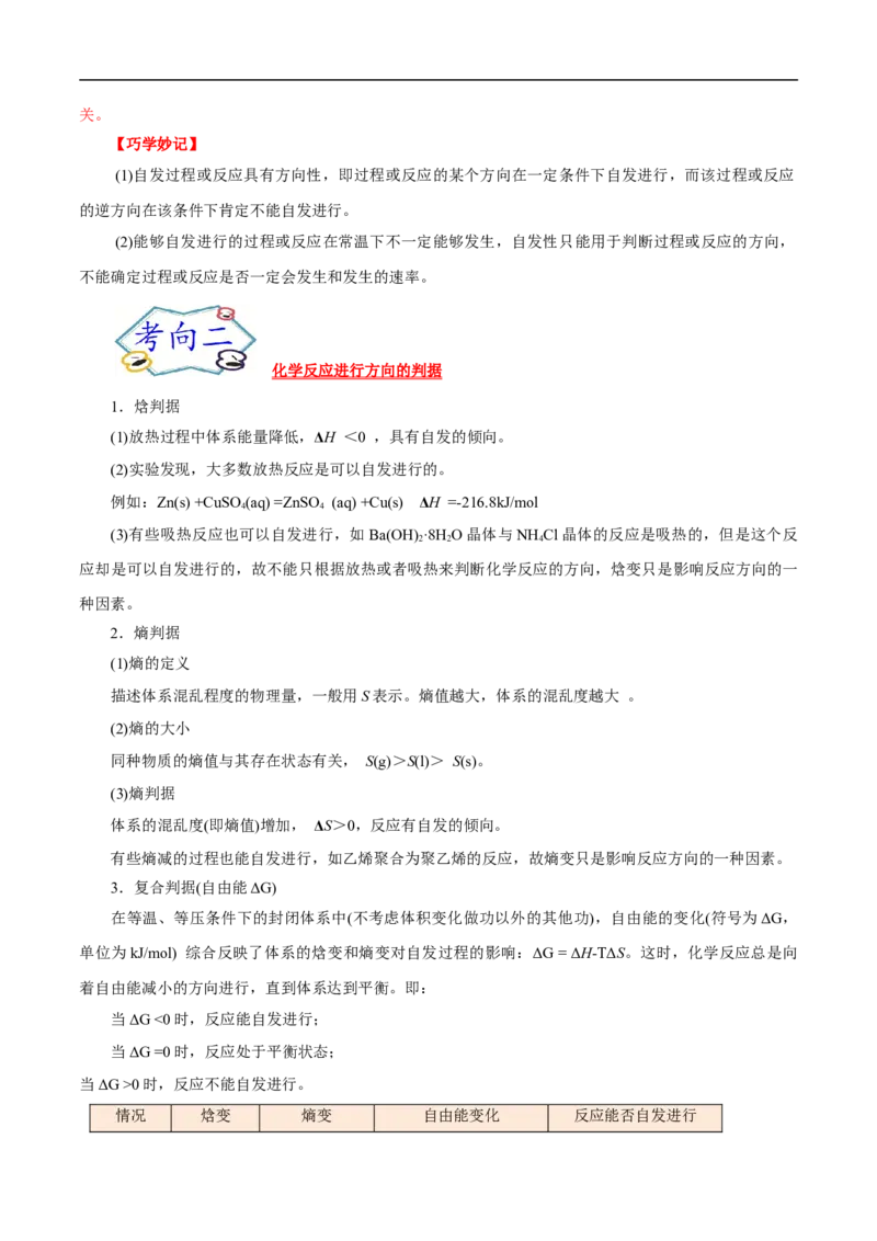 考点24化学反应的方向（解析版）_05高考化学_通用版（老高考）复习资料_2023年复习资料_一轮复习_备战2023年高考化学一轮复习考点帮（全国通用）
