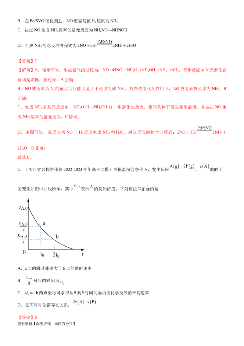 考点1化学反应速率（核心考点精讲精练）-备战2024年高考化学一轮复习考点帮（新高考专用）（解析版）_05高考化学_新高考复习资料_2024年新高考资料_一轮复习资料