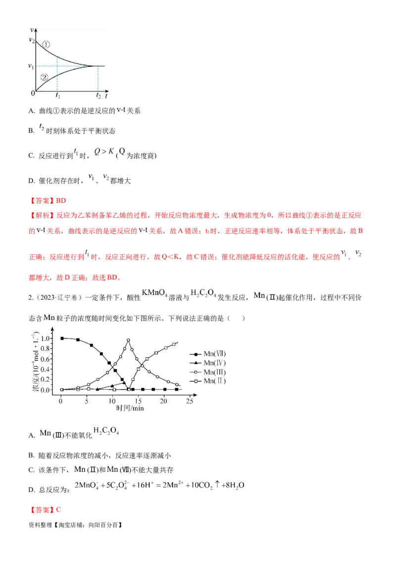 考点1化学反应速率（核心考点精讲精练）-备战2024年高考化学一轮复习考点帮（新高考专用）（解析版）_05高考化学_新高考复习资料_2024年新高考资料_一轮复习资料