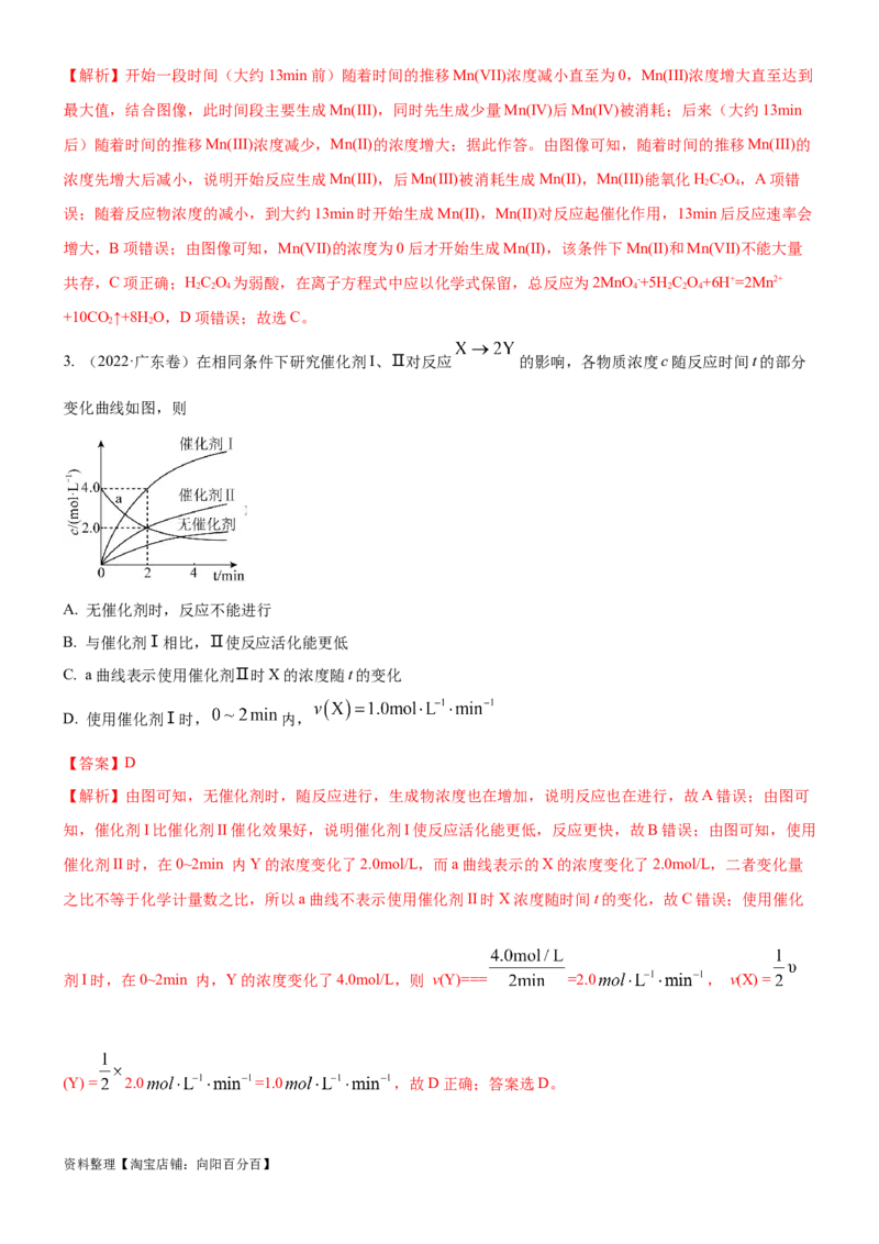 考点1化学反应速率（核心考点精讲精练）-备战2024年高考化学一轮复习考点帮（新高考专用）（解析版）_05高考化学_新高考复习资料_2024年新高考资料_一轮复习资料