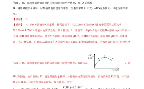 第26、27讲弱电解质的电离、盐类的水解及溶液中粒子浓度关系分析（教师版）_05高考化学_新高考复习资料_2024年新高考资料_一轮复习资料_习题_教师版（含答案解析，目录与学生版一致）