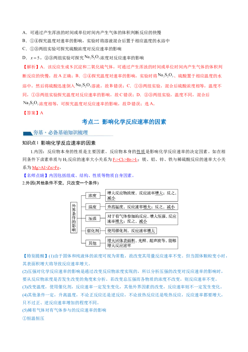 第24讲化学反应速率（讲义）（解析版）_05高考化学_2024年新高考资料_1.2024一轮复习_2024年高考化学一轮复习讲练测（新教材新高考）_第24讲化学反应速率（讲义）