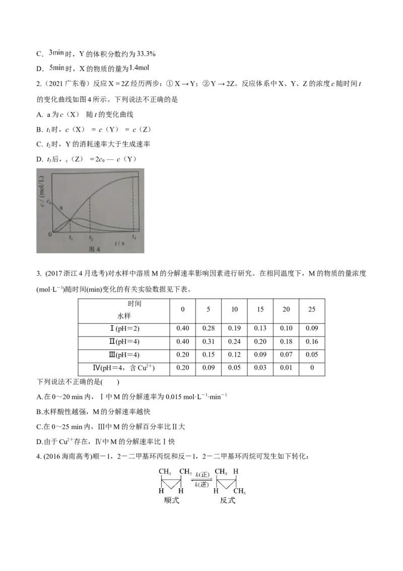 考向22化学反应速率及影响因素-备战2023年高考化学一轮复习考点微专题（新高考地区专用）_05高考化学_新高考复习资料_2023年新高考资料_一轮复习
