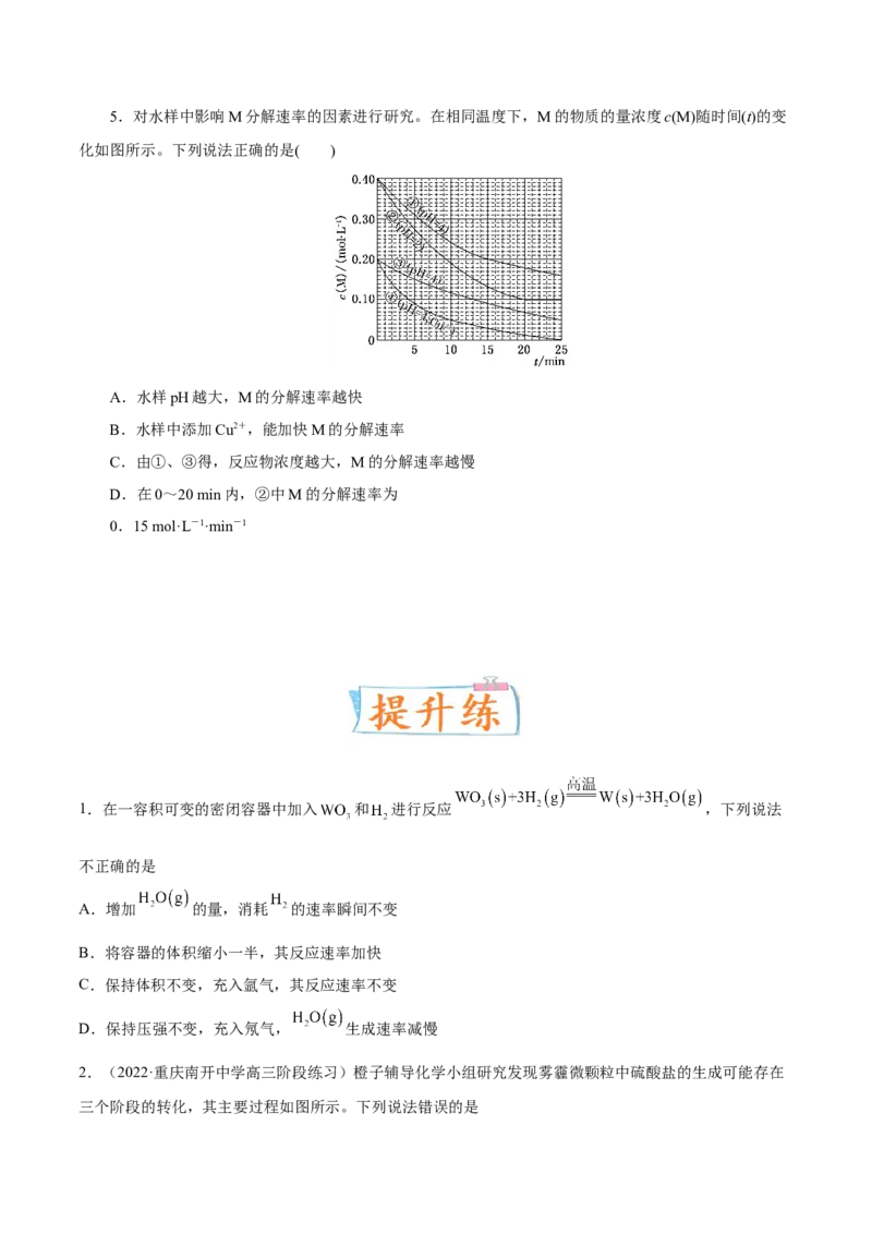 考向22化学反应速率及影响因素-备战2023年高考化学一轮复习考点微专题（新高考地区专用）_05高考化学_新高考复习资料_2023年新高考资料_一轮复习