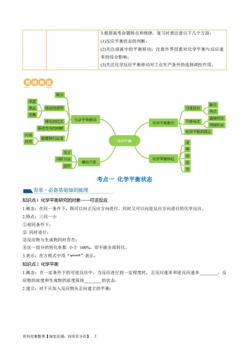 第25讲化学反应平衡（讲义）（原卷版）_05高考化学_新高考复习资料_2024年新高考资料_一轮复习资料_完2024年高考化学一轮复习讲练测(课件+讲义+练习)（新高考）_讲义+练习