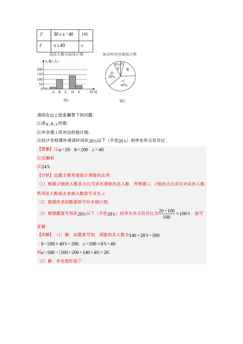 第十二章数据的收集、整理与描述单元测试（提高卷）（解析版）_初中数学_七年级数学下册（人教版）_单元测试